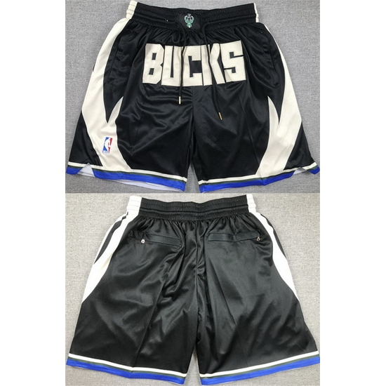 Men Milwaukee Bucks Black Shorts Men Milwaukee Bucks Black Shorts