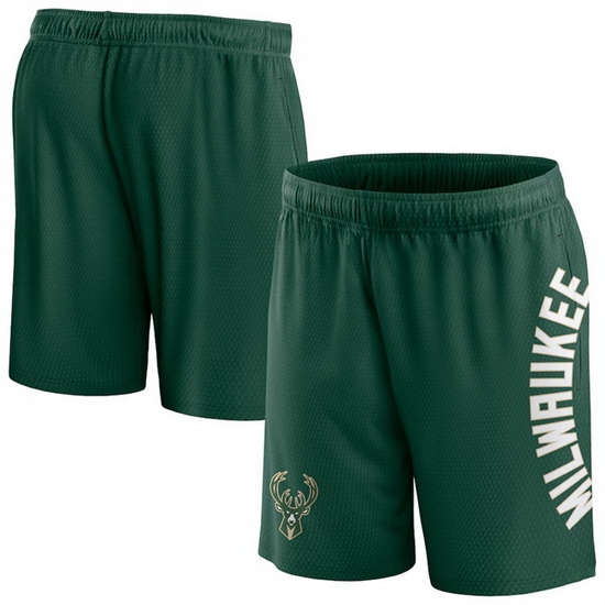 Men Milwaukee Bucks Green Post Up Mesh Shorts Men Milwaukee Bucks Green Post Up Mesh Shorts