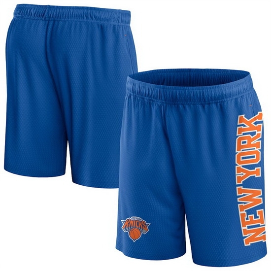 Men New York Knicks Blue Post Up Mesh Shorts Men New York Knicks Blue Post Up Mesh Shorts