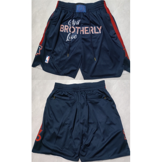 Men Philadelphia 76ers Navy City Edition Shorts Men Philadelphia 76ers Navy City Edition Shorts