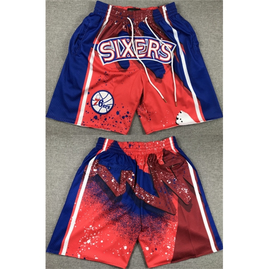 Men Philadelphia 76ers Red Blue Shorts 28Run Small 29 Men Philadelphia 76ers Red Blue Shorts 28Run Small 29
