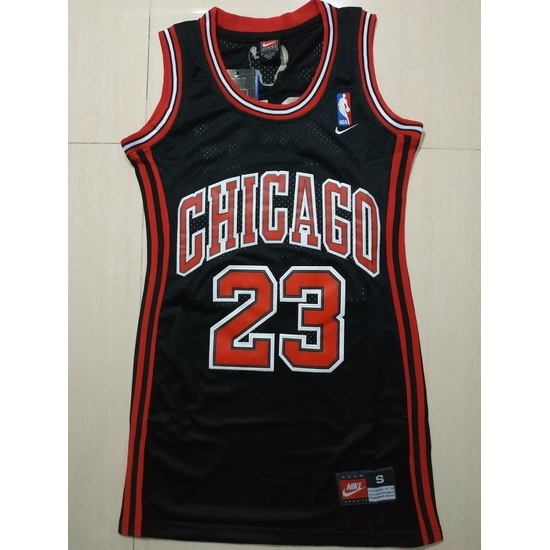 Women Chicago Bulls 23 Michael Jordan Dress Stitched Jersey Black Women Chicago Bulls 23 Michael Jordan Dress Stitched Jersey Black