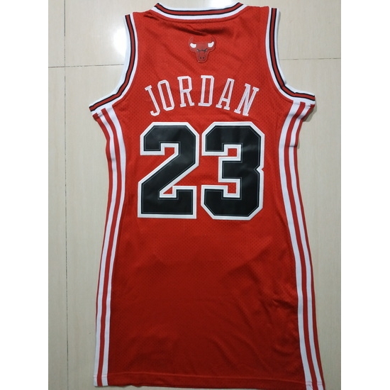 Women Chicago Bulls 23 Michael Jordan Dress Stitched Jersey Red II Women Chicago Bulls 23 Michael Jordan Dress Stitched Jersey Red II