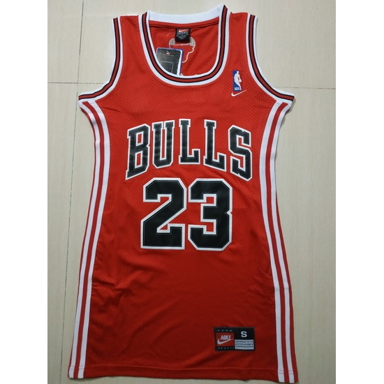 Women Chicago Bulls 23 Michael Jordan Dress Stitched Jersey Red Women Chicago Bulls 23 Michael Jordan Dress Stitched Jersey Red