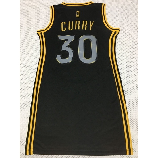 Women Golden Warriors 30 Stephen Curry Dress Stitched Jersey Black II Women Golden Warriors 30 Stephen Curry Dress Stitched Jersey Black II
