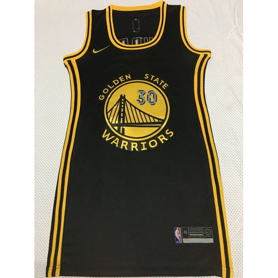 Women Golden Warriors 30 Stephen Curry Dress Stitched Jersey Black Women Golden Warriors 30 Stephen Curry Dress Stitched Jersey Black