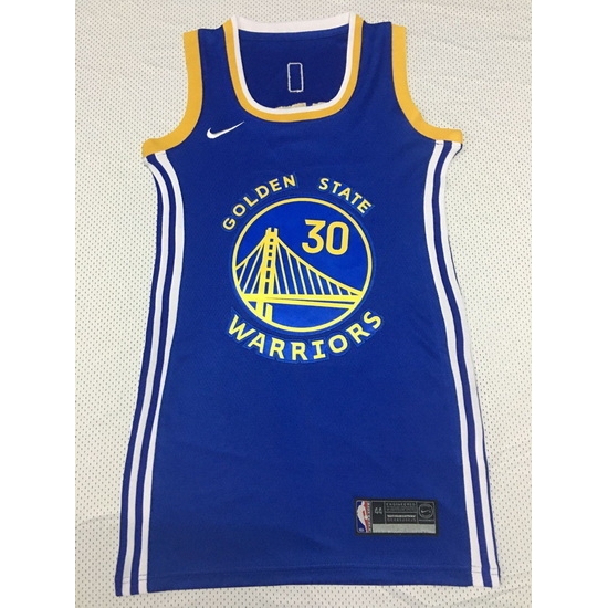 Women Golden Warriors 30 Stephen Curry Dress Stitched Jersey Blue Women Golden Warriors 30 Stephen Curry Dress Stitched Jersey Blue