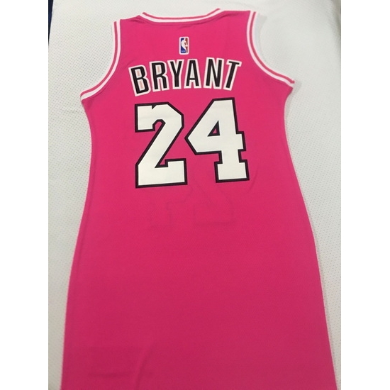 Women Los Angeles Lakers 24 Kobe Bryant Dress Stitched Jersey Pink II Women Los Angeles Lakers 24 Kobe Bryant Dress Stitched Jersey Pink II