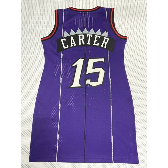 Women Toronto Raptors 15 Vince Carter Dress Stitched Jersey Purple II Women Toronto Raptors 15 Vince Carter Dress Stitched Jersey Purple II