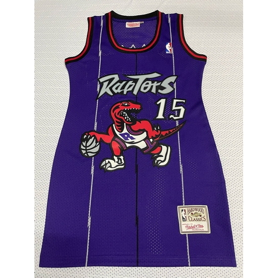 Women Toronto Raptors 15 Vince Carter Dress Stitched Jersey Purple Women Toronto Raptors 15 Vince Carter Dress Stitched Jersey Purple