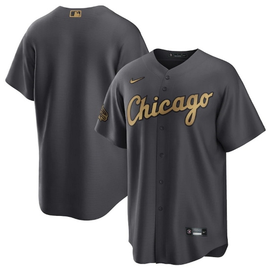 Men Chicago White Sox Blank 2022 All Star Charcoal Cool Base Stitched Baseball Jersey Men Chicago White Sox Blank 2022 All Star Charcoal Cool Base Stitched Baseball Jersey