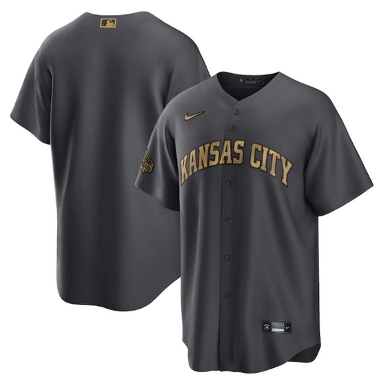 Men Kansas City Royals Blank 2022 All Star Charcoal Cool Base Stitched Baseball Jersey Men Kansas City Royals Blank 2022 All Star Charcoal Cool Base Stitched Baseball Jersey