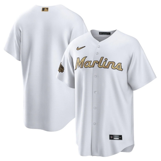 Men Miami Marlins Blank 2022 All Star White Cool Base Stitched Baseball Jersey Men Miami Marlins Blank 2022 All Star White Cool Base Stitched Baseball Jersey