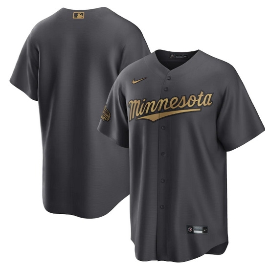Men Minnesota Twins Blank 2022 All Star Charcoal Cool Base Stitched Baseball Jersey Men Minnesota Twins Blank 2022 All Star Charcoal Cool Base Stitched Baseball Jersey