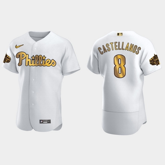 Men Philadelphia Phillies Nick Castellanos 2022 Mlb All Star Game White Gold Men Jersey Men Philadelphia Phillies Nick Castellanos 2022 Mlb All Star Game White Gold Men Jersey