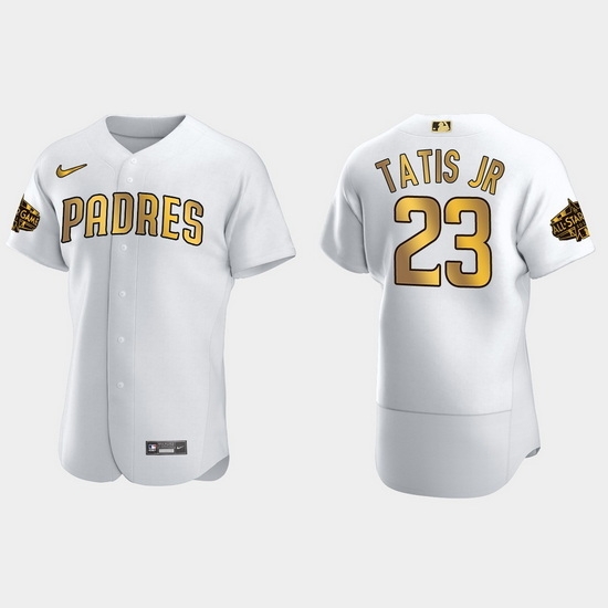 Men San Diego Padres Fernando Tatis Jr. 2022 Mlb All Star Game White Gold Men Jersey Men San Diego Padres Fernando Tatis Jr. 2022 Mlb All Star Game White Gold Men Jersey