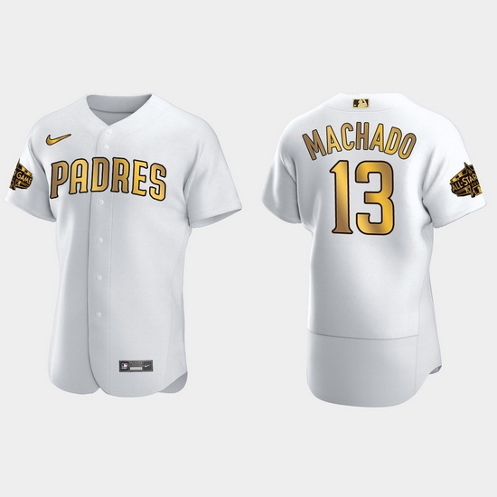 Men San Diego Padres Manny Machado 2022 Mlb All Star Game White Gold Men Jersey Men San Diego Padres Manny Machado 2022 Mlb All Star Game White Gold Men Jersey