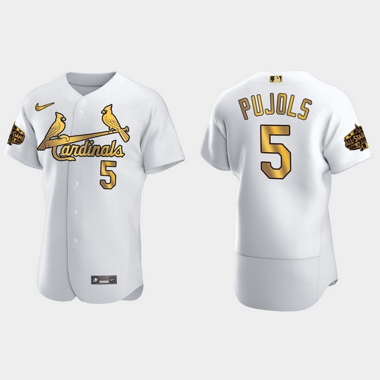 Men St.Louis Cardinals Albert Pujols 2022 Mlb All Star Game White Gold Men Jersey Men St.Louis Cardinals Albert Pujols 2022 Mlb All Star Game White Gold Men Jersey
