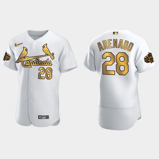Men St.Louis Cardinals Nolan Arenado 2022 Mlb All Star Game White Gold Men Jersey Men St.Louis Cardinals Nolan Arenado 2022 Mlb All Star Game White Gold Men Jersey