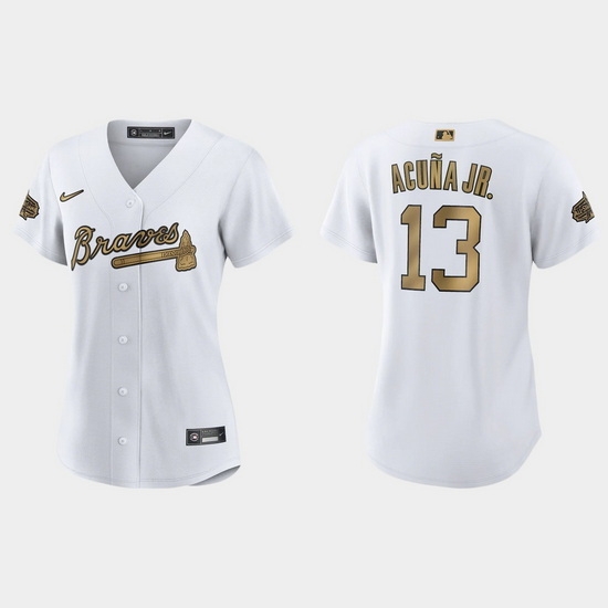 Women Atlanta Braves Ronald Acuna Jr. 2022 Mlb All Star Game Replica White Jersey Women Atlanta Braves Ronald Acuna Jr. 2022 Mlb All Star Game Replica White Jersey