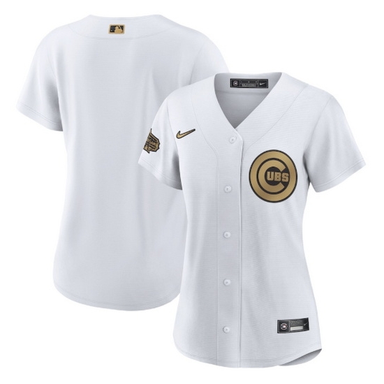 Women Chicago Cubs Blank 2022 All Star White Stitched Baseball Jersey Women Chicago Cubs Blank 2022 All Star White Stitched Baseball Jersey