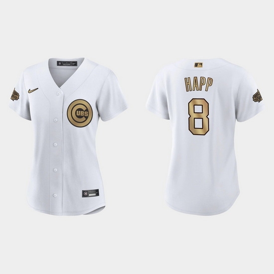 Women Chicago Cubs Ian Happ 2022 Mlb All Star Game Replica White Jersey Women Chicago Cubs Ian Happ 2022 Mlb All Star Game Replica White Jersey