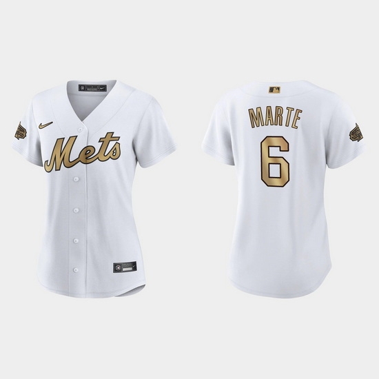 Women New York Mets Starling Marte 2022 Mlb All Star Game Replica White Jersey Women New York Mets Starling Marte 2022 Mlb All Star Game Replica White Jersey