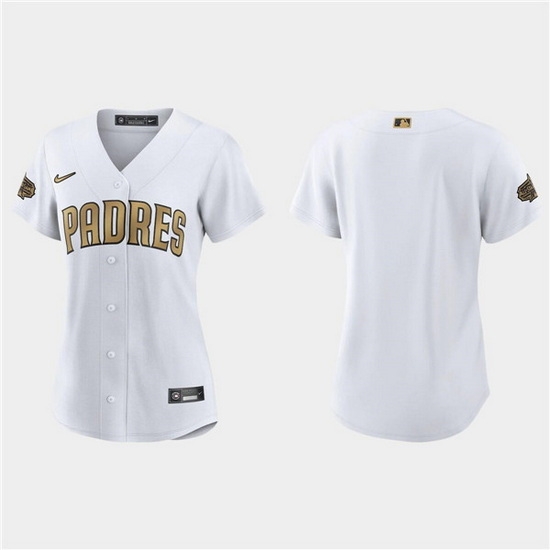 Women San Diego Padres Blank 2022 All Star White Stitched Baseball Jersey Women San Diego Padres Blank 2022 All Star White Stitched Baseball Jersey