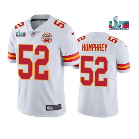 Men Women Youth Toddler Kansas City Chiefs 52 Creed Humphrey White Super Bowl LVII Patch Vapor Untouchable Limited Stitched Jersey