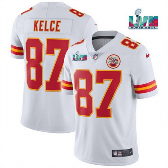 Men Women Youth Toddler Kansas City Chiefs 87 Travis Kelce White Super Bowl LVII Patch Vapor Untouchable Limited Stitched Jersey Men Women Youth Toddler Kansas City Chiefs 87 Travis Kelce White Super Bowl LVII Patch Vapor Untouchable Limited Stitched Jersey
