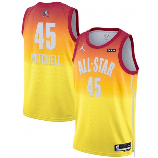 Men 2023 All Star 45 Donovan Mitchell Oraange Game Swingman Stitched Basketball Jersey Men 2023 All Star 45 Donovan Mitchell Oraange Game Swingman Stitched Basketball Jersey