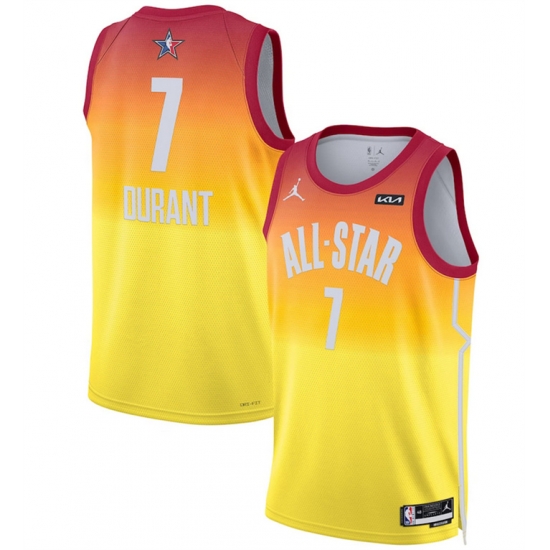 Men 2023 All Star 7 Kevin Durant Orange Game Swingman Stitched Basketball Jersey Men 2023 All Star 7 Kevin Durant Orange Game Swingman Stitched Basketball Jersey