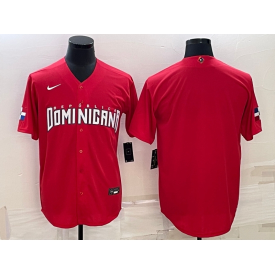 Men Dominican Republic Baseball Blank 2023 Red World Baseball Classic Stitched Jersey Men Dominican Republic Baseball Blank 2023 Red World Baseball Classic Stitched Jersey