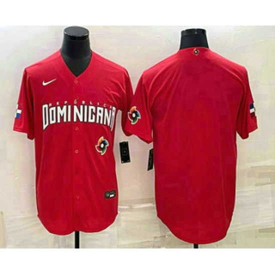 Men Dominican Republic Baseball Blank 2023 Red World Classic Stitched Jersey Men Dominican Republic Baseball Blank 2023 Red World Classic Stitched Jersey