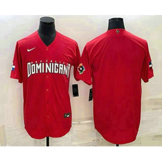 Men Dominican Republic Baseball Blank 2023 Red World Classic Stitched Jerseys Men Dominican Republic Baseball Blank 2023 Red World Classic Stitched Jerseys