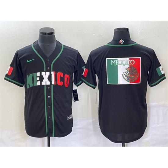 Men Mexico Baseball 2023 Black World Baseball Classic Team Big Logo Stitched Jersey Men Mexico Baseball 2023 Black World Baseball Classic Team Big Logo Stitched Jersey
