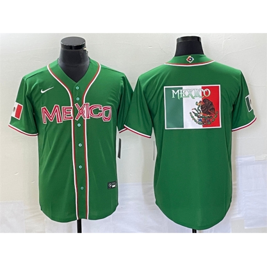 Men Mexico Baseball 2023 Green World Baseball Classic Team Big Logo Stitched Jersey 3 Men Mexico Baseball 2023 Green World Baseball Classic Team Big Logo Stitched Jersey 3