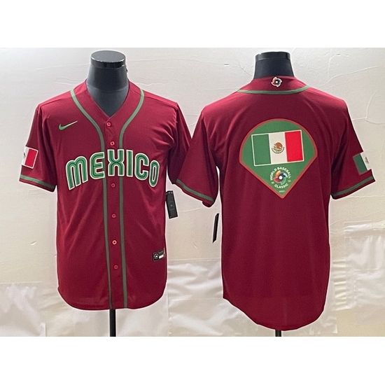 Men Mexico Baseball 2023 Red World Baseball Big Logo Classic Stitched Jersey Men Mexico Baseball 2023 Red World Baseball Big Logo Classic Stitched Jersey