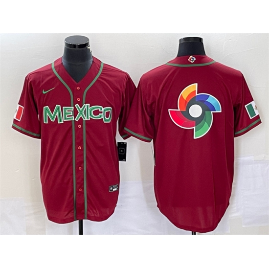 Men Mexico Baseball 2023 Red World Baseball Classic Team Big Logo Stitched Jersey Men Mexico Baseball 2023 Red World Baseball Classic Team Big Logo Stitched Jersey