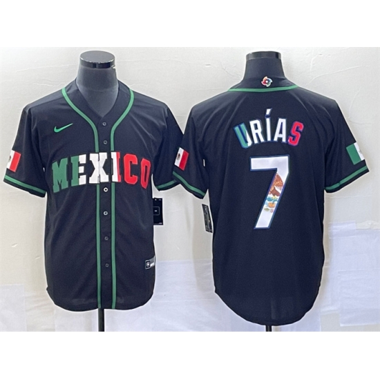 Men Mexico Baseball 7 Julio Urias 2023 Black World Baseball With Patch Classic Stitched Jersey Men Mexico Baseball 7 Julio Urias 2023 Black World Baseball With Patch Classic Stitched Jersey