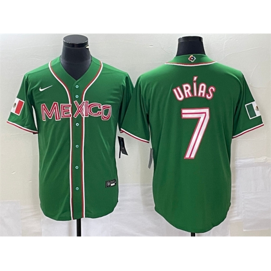 Men Mexico Baseball 7 Julio Urias 2023 Green World Baseball With Patch Classic Stitched Jersey 3 Men Mexico Baseball 7 Julio Urias 2023 Green World Baseball With Patch Classic Stitched Jersey 3