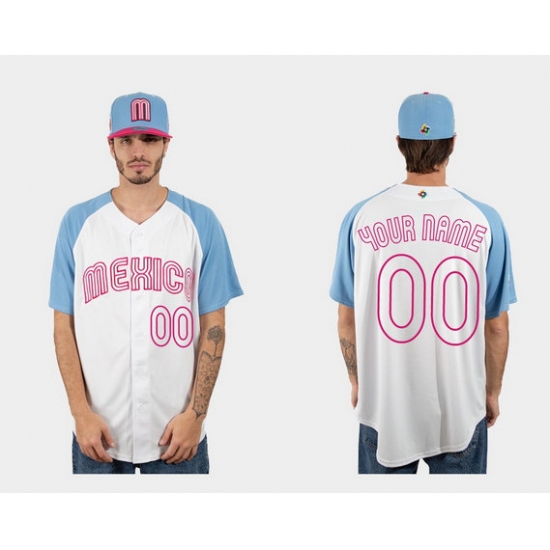 Men Mexico Baseball ACTIVE PLAYER Custom White Blue 2023 World Baseball Classic Stitched Jersey Men Mexico Baseball ACTIVE PLAYER Custom White Blue 2023 World Baseball Classic Stitched Jersey