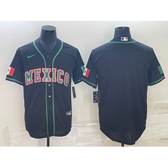 Men Mexico Baseball Blank 2023 Black World Baseball Classic Stitched Jersey Men Mexico Baseball Blank 2023 Black World Baseball Classic Stitched Jersey