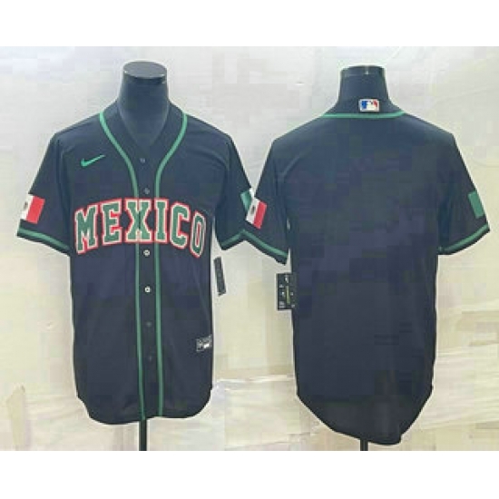 Men Mexico Baseball Blank 2023 Black World Baseball Classic Stitched Jerseys Men Mexico Baseball Blank 2023 Black World Baseball Classic Stitched Jerseys