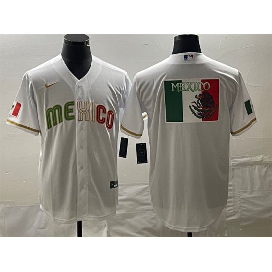 Men Mexico Baseball White 2023 World Baseball Classic Team Big Logo Stitched Jersey Men Mexico Baseball White 2023 World Baseball Classic Team Big Logo Stitched Jersey
