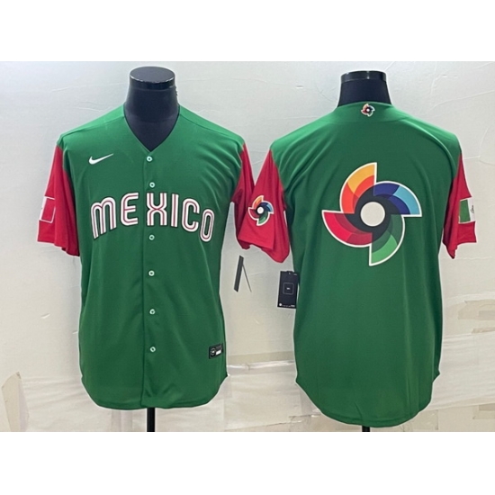 Men's Mexico Baseball 2023 Blank Green World Baseball Classic Stitched Jerseys 2 Men's Mexico Baseball 2023 Blank Green World Baseball Classic Stitched Jerseys 2