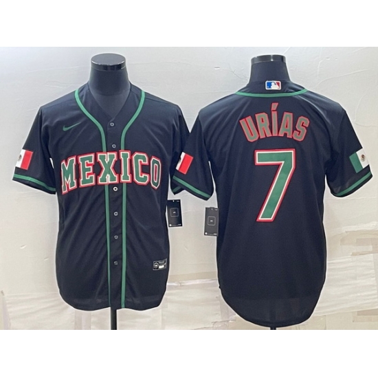Men's Mexico Baseball #7 Julio Urias 2023 Black World Baseball Classic Stitched Jerseys 4 Men's Mexico Baseball #7 Julio Urias 2023 Black World Baseball Classic Stitched Jerseys 4
