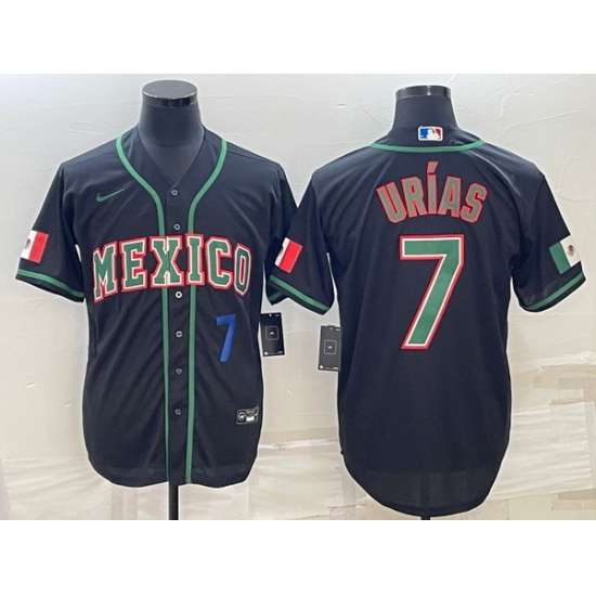 Men's Mexico Baseball #7 Julio Urias 2023 Black World Baseball Classic Stitched Jerseys Men's Mexico Baseball #7 Julio Urias 2023 Black World Baseball Classic Stitched Jerseys