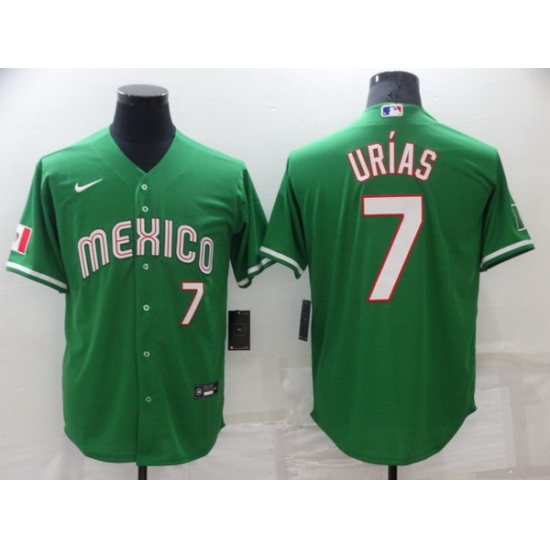 Men's Mexico Baseball #7 Julio Urias 2023 Green World Baseball Classic Stitched Jerseys Men's Mexico Baseball #7 Julio Urias 2023 Green World Baseball Classic Stitched Jerseys