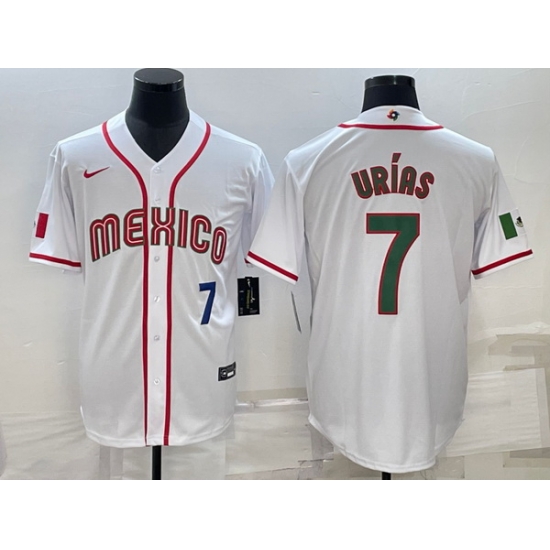 Men's Mexico Baseball #7 Julio Urias 2023 White World Baseball Classic Stitched Jerseys I Men's Mexico Baseball #7 Julio Urias 2023 White World Baseball Classic Stitched Jerseys I